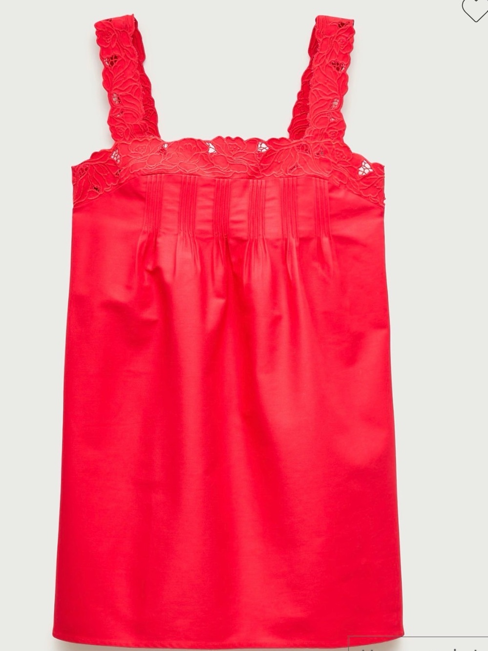 J. Crew Bright Red Lace-Trim Mini Dress